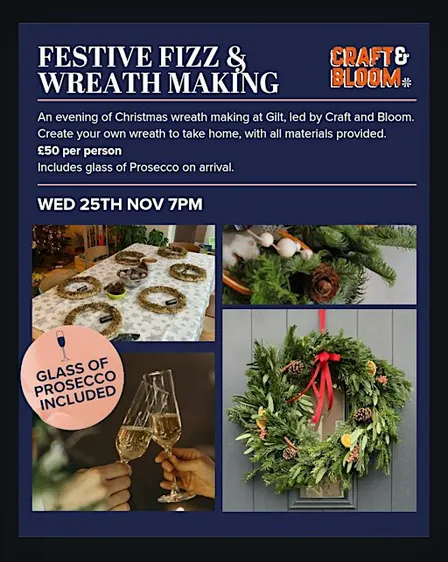 Festive Fizz and Wreath Making @ Gilt West Bridgford