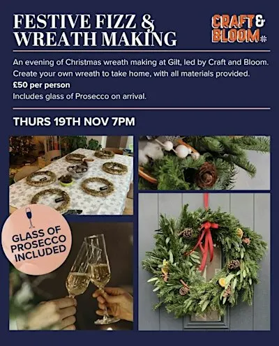 Festive Fizz and Wreath Making @ Gilt West Bridgford