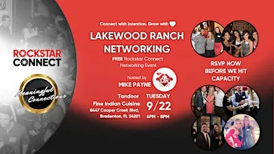 Free Lakewood Ranch Rockstar Connect Networking Event (September, Florida)