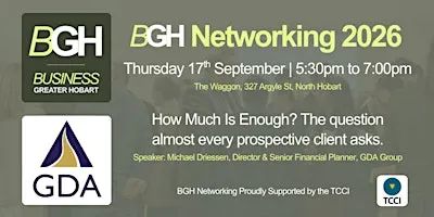 Business Greater Hobart Networking - September 2026