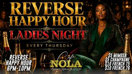 LADIES NIGHT REVERSE HAPPY HOUR 6PM & THURSDAY NIGHT FOOTBALL WATCH PARTY