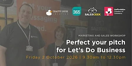 Perfect Your Pitch for Let’s Do Business: Marketing & Sales Workshop