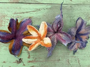 Wet Felted Flowers