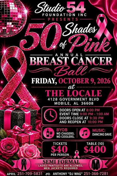 Studio 54 Foundation Inc 50 Shades of Pink Breast Cancer Ball