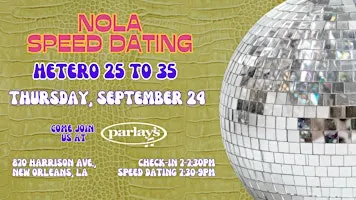9/24 - NOLA Speed Dating @ Parlay's