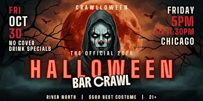 Chicago Halloween Bar Crawl - Halloween Friday - River North - Fri, Oct 30