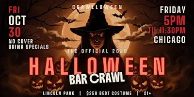 Chicago Halloween Bar Crawl 2026 - Lincoln Park - Fri, Oct 30