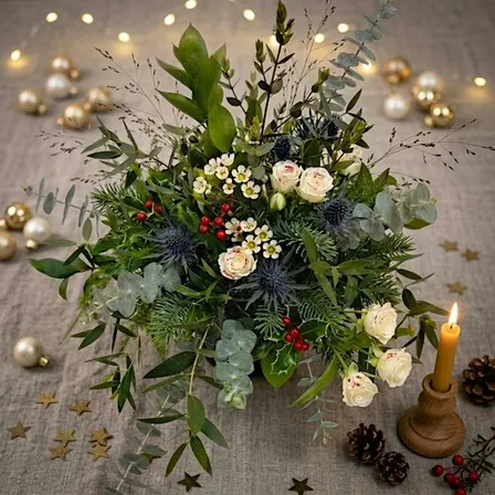 Christmas Table Decoration: Festive Floral Posy (BYOB)