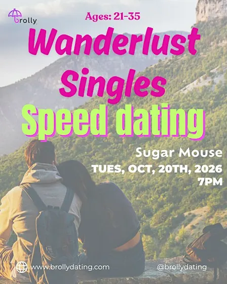 Wanderlust Single Speed Dating, 21-35: Tuesday, October, 20th, 2026, at 7pm