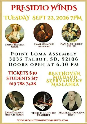 Presidio Winds, Woodwind Quintet in an attractive program!