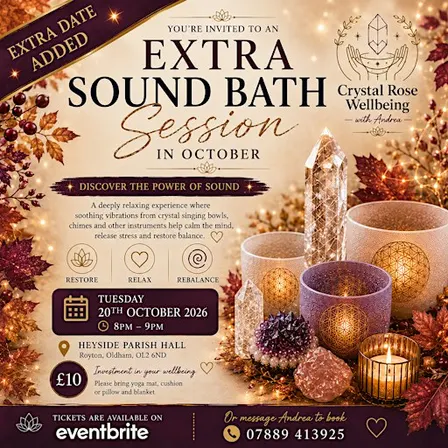 EXTRA DATE October Sound Bath - Crystal Rose Wellbeing