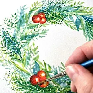 Winter Wreath Painting