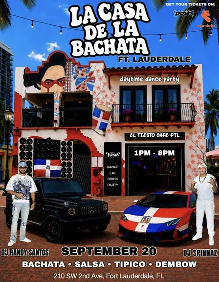 FT LAUDERDALE’S BIGGEST DAYTIME BACHATA PARTY at El Tiesto Cafe