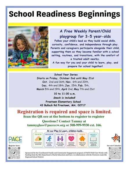 School Readiness Beginnings, 2026-2027