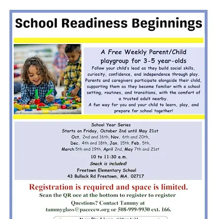 School Readiness Beginnings, 2026-2027