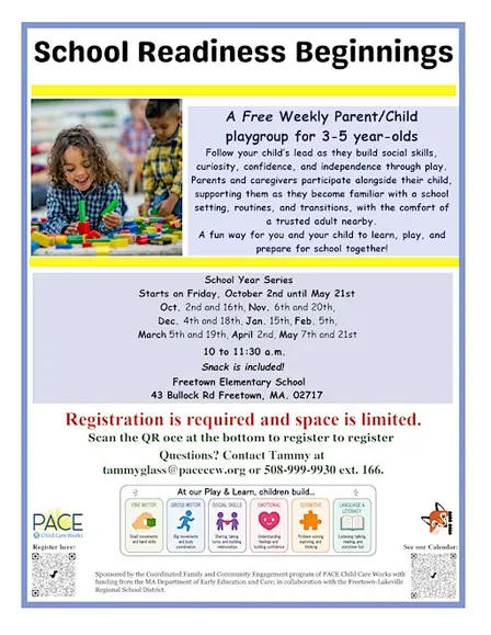 School Readiness Beginnings, 2026-2027