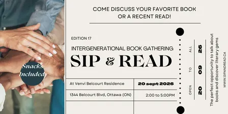 SIP & READ Ottawa- A Literary Experience Like No Other