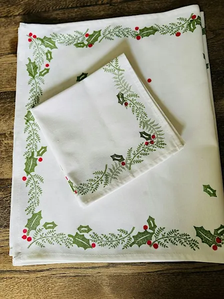 Indian Woodblock Printing Workshop ~ Table Runner & Napkins