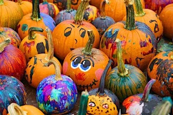 Father Child Pumpkin Painting