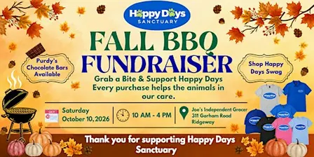 Happy Days Sanctuary Fall BBQ Fundraiser