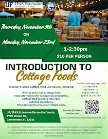 Introduction to Cottage Foods- Cantonment, FL