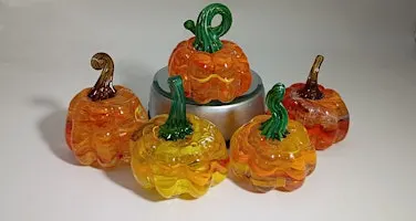 Creating your art glass pumpkin with Cullet. No one can copy your colors!