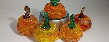 Creating your art glass pumpkin with Cullet. No one can copy your colors!