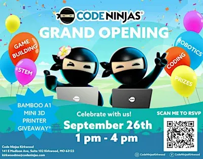 Code Ninjas Kirkwood Grand Opening Free Game Building Sessions!