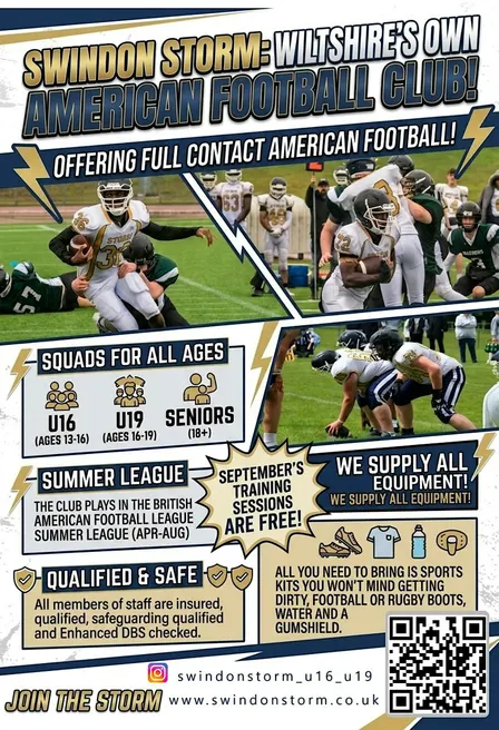 FREE Taster Sessions for Swindon Storm American Football Team