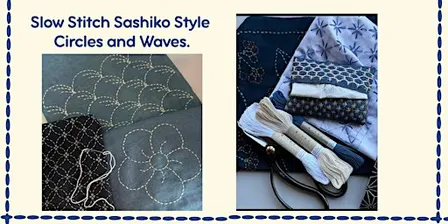 Slow Stitch Sashiko Style Circles and Waves