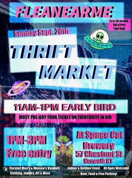 South Norwalk Flea Near Me Thrift Market at Space Cat Brewery 9/20!