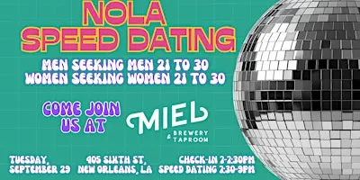 9/29 - NOLA Speed Dating @ Miel Brewery
