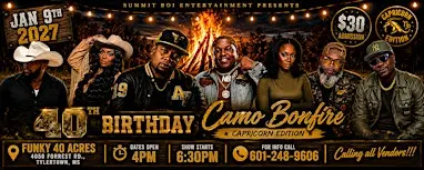 ARTHUR YOUNG’S CAMO BONFIRE FUNKY 40TH CAPRICORN EDITION