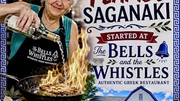 Flambé saganaki and spicy feta spread