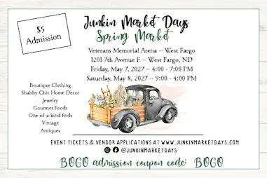 Junkin' Market Days Spring Market 5/7-5/8, 2027 ~ West Fargo