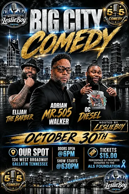 Comedy @ Our Spot | Adrian “Mr. 505” Walker, OC Diesel & Elijah the Barber