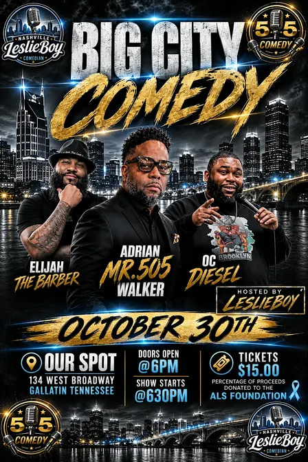 Comedy @ Our Spot | Adrian “Mr. 505” Walker, OC Diesel & Elijah the Barber