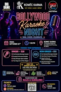 KomicKarma - Bollywood Karaoke Night: Sing, Cheer & Celebrate! ✨