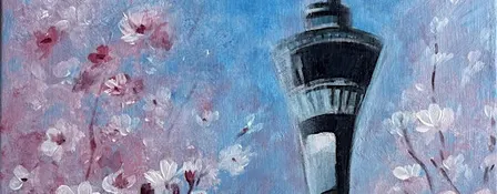 Paint n Chill Fri 6pm Free Welcome Drink - Cherry Blossom Sky Tower