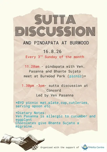 Sutta Discussion and Alms-round (Piṇḍapāta) at Burwood