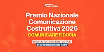 Premio Nazionale Comunicazione Costruttiva 2026 - Comunicare fiducia