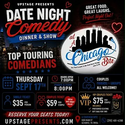 Date Night Comedy Dinner & A Show at A Chicago Bite - Schertz, TX