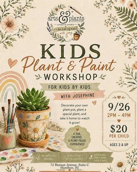 kids paint and pot art workshop
