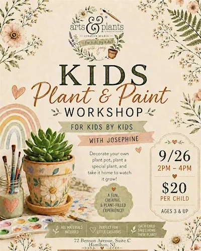kids paint and pot art workshop