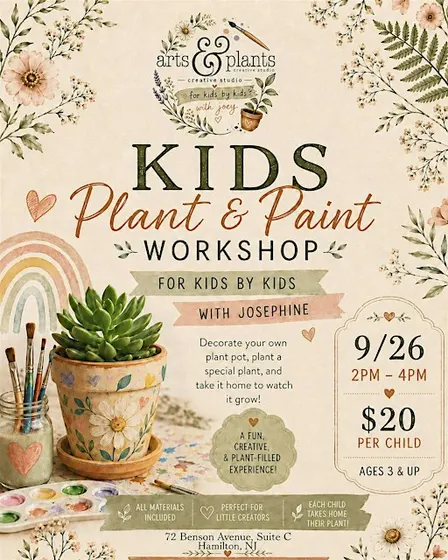 kids paint and pot art workshop