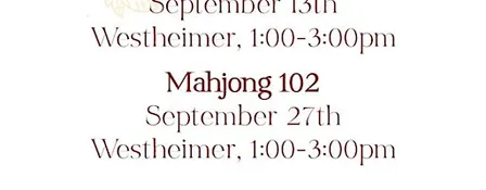 Mahjong 102 at Bering's Westheimer