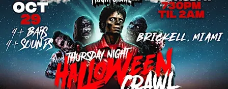 The Fright Crawl | Brickell, Miami Halloween Bar Crawl 2026 | Thurs, Oct 29
