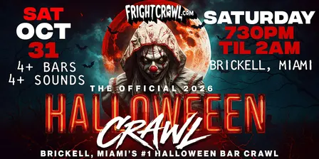 The Fright Crawl | Miami's #1 Halloween Bar Crawl 2026 | Sat, Oct 31