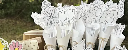 Handmade Paper Flowers + Coloring Session