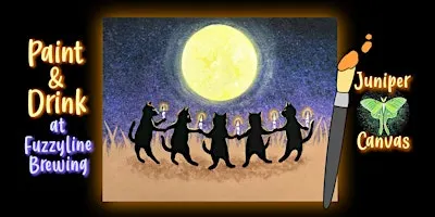 Paint & Drink at Fuzzyline Brewing: Kitten Moon Dance